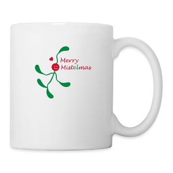 Mistelzweig Wortspiel Weihnachten - Tasse - Weiß - Rechts