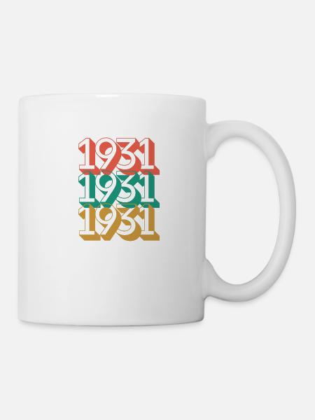 Anniversaire année 1931 / Vintage 1931 / Retro 31 - Mug blanc - blanc