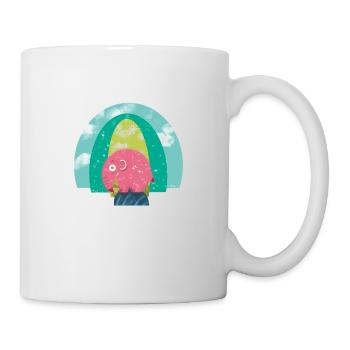 Der rosa Elefant und Mutter Erde - Tasse - Weiß - Rechts