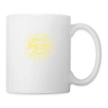 Best Pilot Ever - Gelb Design Geschenk - Tasse - Weiß - Rechts
