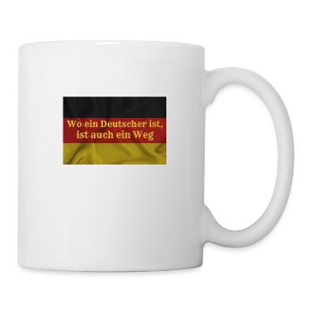 Deutschland, Deutsche Flagge, Deutsche Fahne - Tasse - Weiß - Rechts