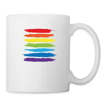Liebe bunt Welt Geschenk LGBT Pride Regenbogen - Tasse - Weiß - Rechts