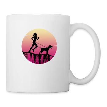 Canicross dogrun running with dog - Mug - white - Right