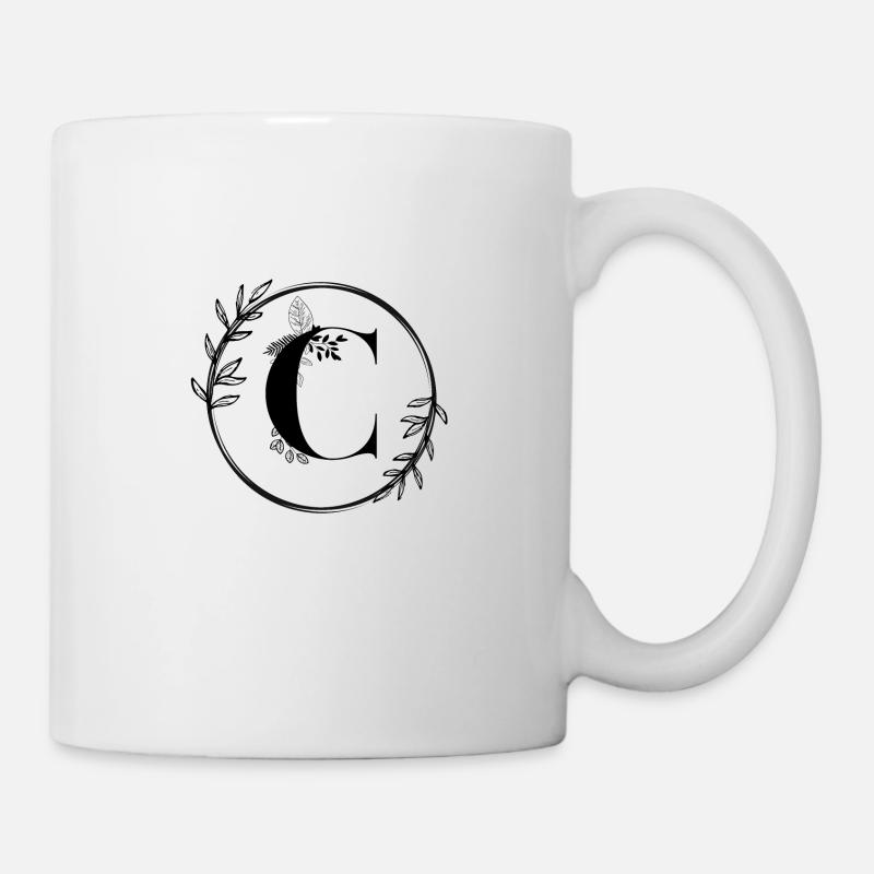 Blumenbuchstabe C - Tasse - Weiß