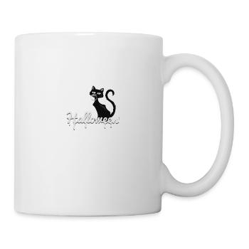 Halloween Cat Vintage Mouette Noire - Mug blanc - blanc - Droite