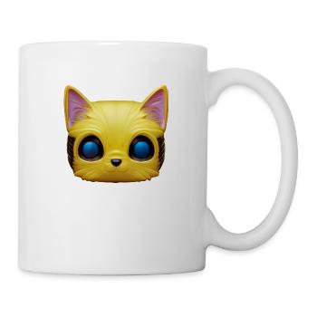 Visage de chat jaune heureux magique! - Mug blanc - blanc - Droite