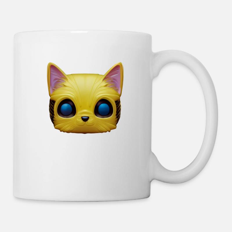 Magical Happy Yellow Cat Face! - Mug - white