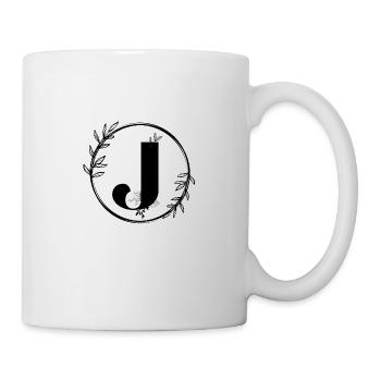 Brief J Blumen - Tasse - Weiß - Rechts