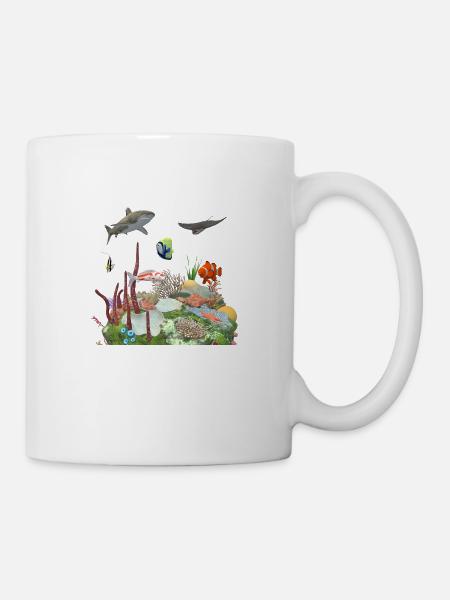 Wasserwelt Korallenriff Hai Fisch Nemo Meeresleben - Tasse - Weiß
