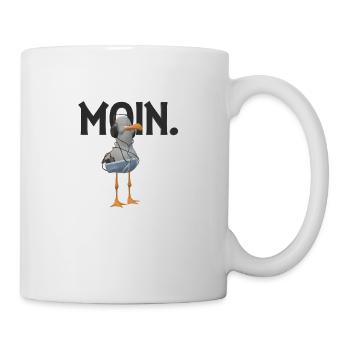 Moin Möwe Lustig Seemann Begrüssung Küste Norden - Tasse - Weiß - Rechts