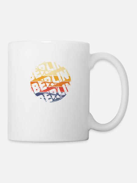 Berlin Deutschland Stadt Vintage Retro Skyline - Tasse - Weiß