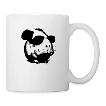 Guinea pig cool sunglasses funny vector 12 - Mug - white - Right