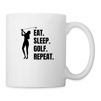 Golfspielerin Golf Mädchen Golfball Golfschläger - Tasse - Weiß - Rechts