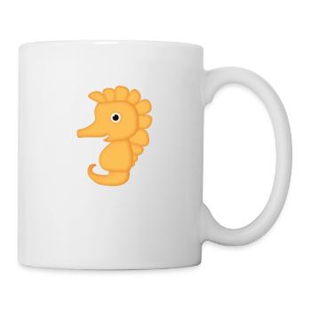 Hyppocampe kleines Seepferdchen niedliche Orange - Tasse - Weiß - Rechts