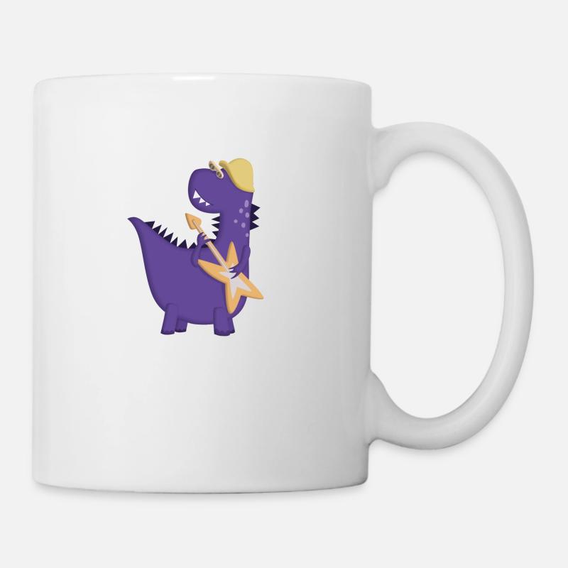 Purple Dinosaur Rocker Electric Guitar - Mug - white