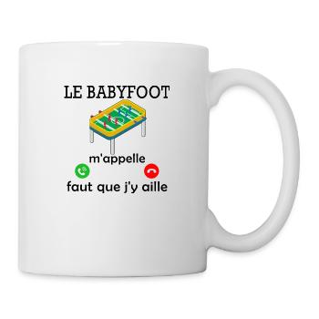 le babyfoot m appelle / humour baby-foot - Mug blanc - blanc - Droite