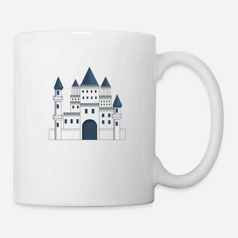 Chateau de prince et princesse bleu et blanc - Mug blanc - blanc