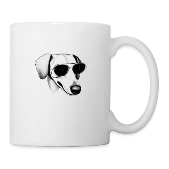 Chiens teckels avec lunettes de soleil Cool Motif 2 - Mug blanc - blanc - Droite