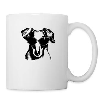 Teckel Chien Chiens Lunettes de soleil Vecteur Cool - Mug blanc - blanc - Droite