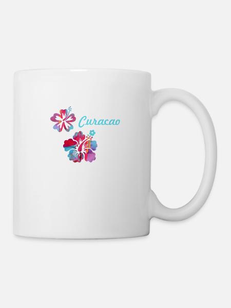 kolibri,aquarell ,blumen, hibiskus,floral,curacao - Tasse - Weiß