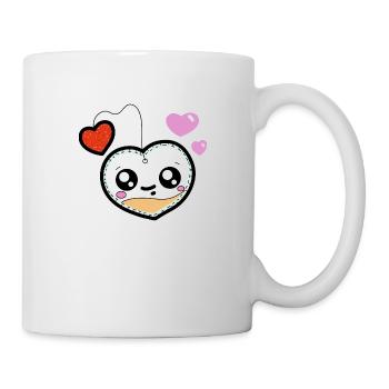 sac thé coeur couleurs - Mug blanc - blanc - Droite