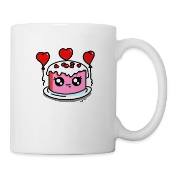 gâteau saint valentin couleurs - Mug blanc - blanc - Droite