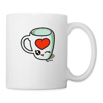 heart cup tea colors - Mug - white - Right