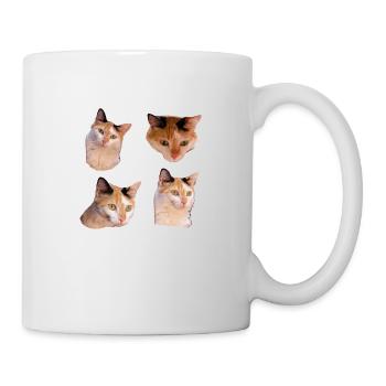 Kitties Katze Cool und süß Aufkleber Pack - Tasse - Weiß - Rechts
