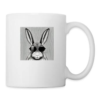 Rabbit Pet Pet Cool Sunglasses Design - Mug - white - Right