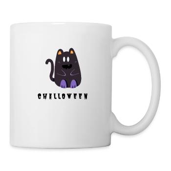 Halloween Katze - Tasse - Weiß - Rechts