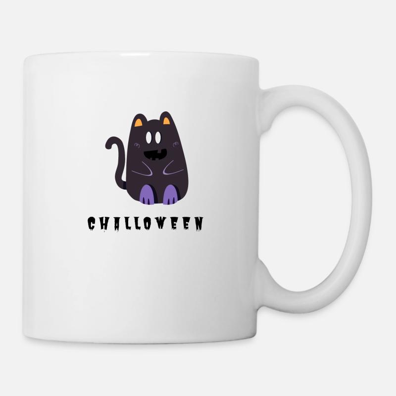 Halloween Katze - Tasse - Weiß