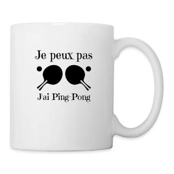 Je peux pas j'ai ping pong - Mug blanc - blanc - Droite