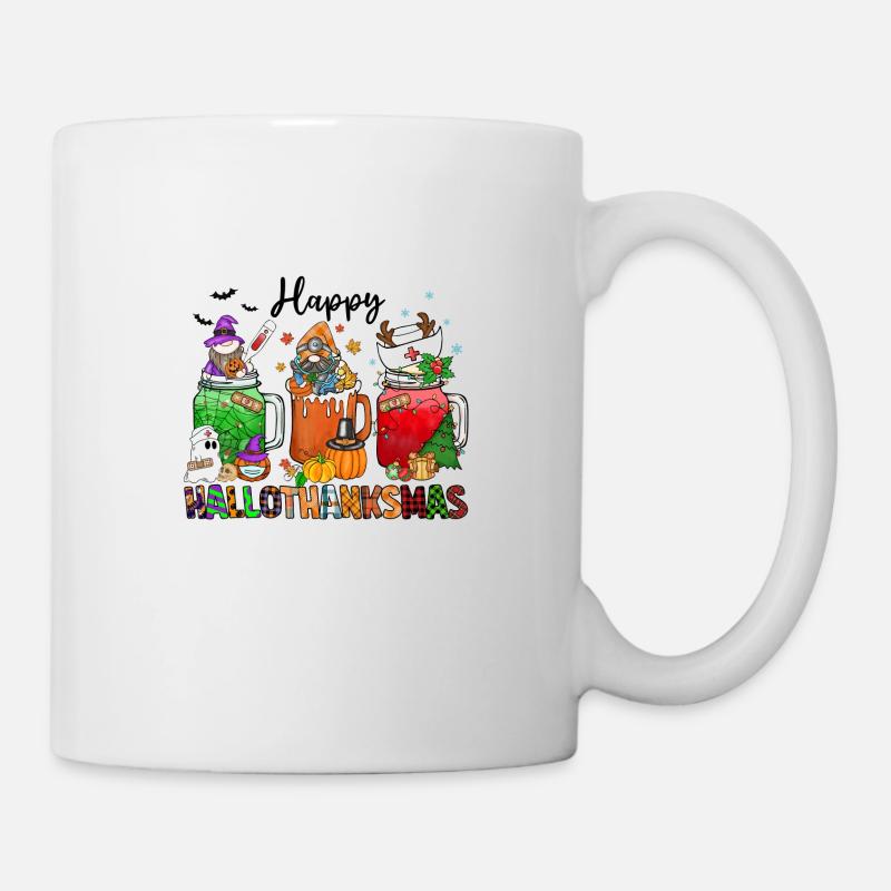 Frohe Hallothanksmas - Tasse - Weiß