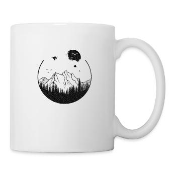 Geometric shape tree mountains - Mug - white - Right