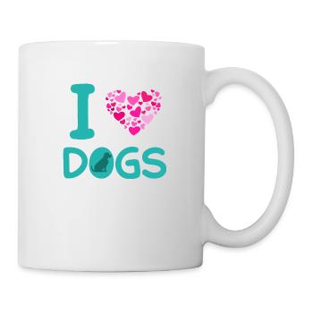 Dog lovers I love dogs - Mug - white - Right