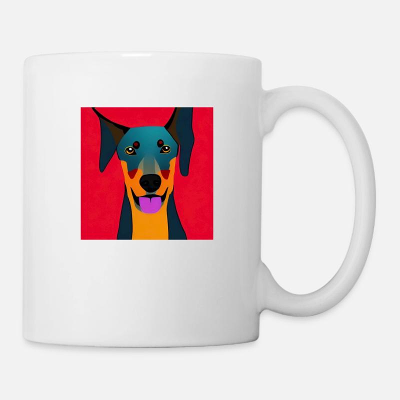 Liebevoller Dobermann - Tasse - Weiß