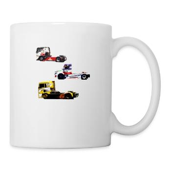 pack autocollants camions de course - Mug blanc - blanc - Droite
