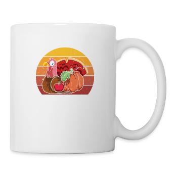 happy feeding time - Funny Turkey - Mug blanc - blanc - Droite