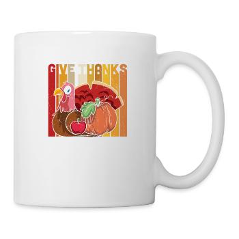 give thanks - Funny Turkey - Mug blanc - blanc - Droite