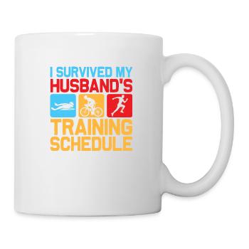 I survived my husband's training schedule Tri Tri - Mug - white - Right