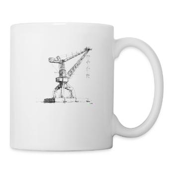 Hafenkranzeichnung - Tasse - Weiß - Rechts