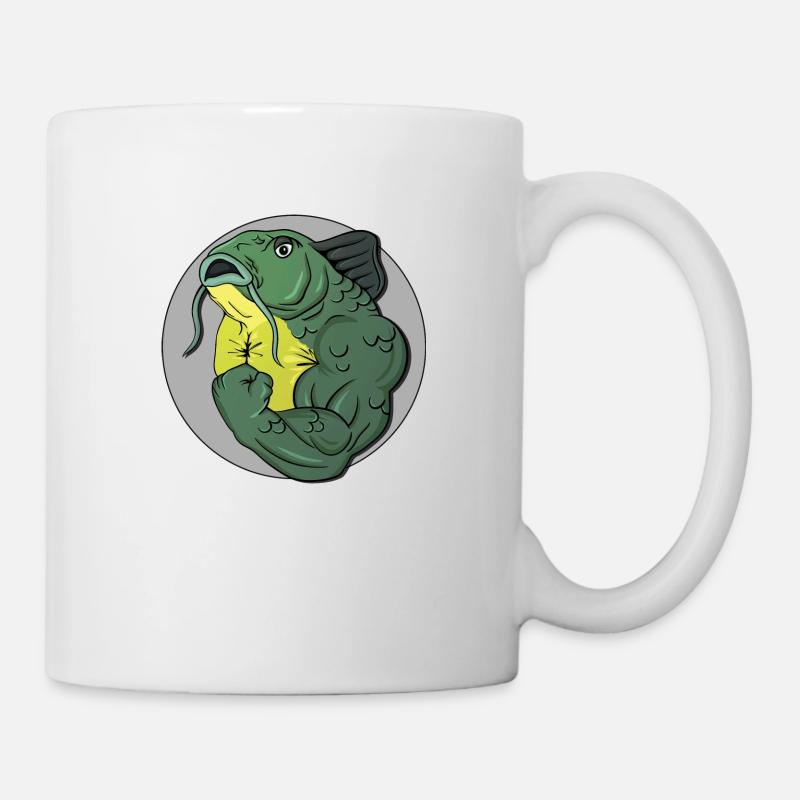 BadassFishing_grau - Tasse - Weiß