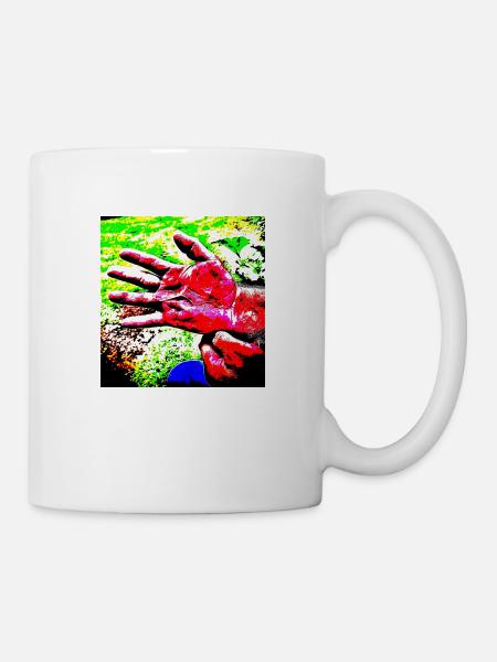 Die vom Leben gezeichnete Hand - Tasse - Weiß