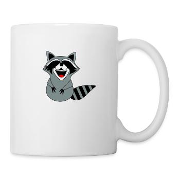 Waschbär Lächeln - Tasse - Weiß - Rechts