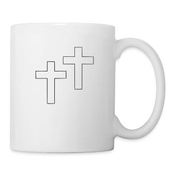 Cross Emoji Sketch Dessin Noir - Mug blanc - blanc - Droite