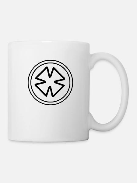 Cross Emoji Sketch Drawing Black - Mug - white