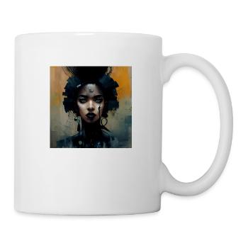 Beau cheveux noirs Femme profil gros plan MOTIF - Mug blanc - blanc - Droite