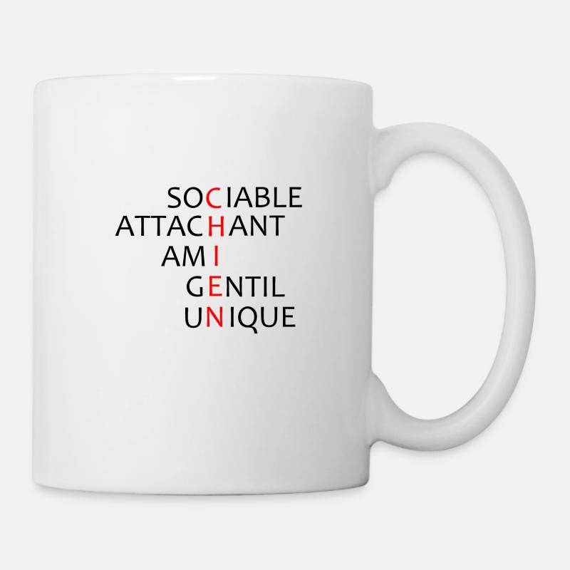 scrabble mots croisés chien - Mug blanc - blanc