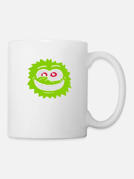 Haariges Monster verrücktes Gesicht - Tasse - Weiß