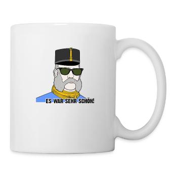 Franz Joseph I., Kaiser von Österreich, mit Brille - Tasse - Weiß - Rechts